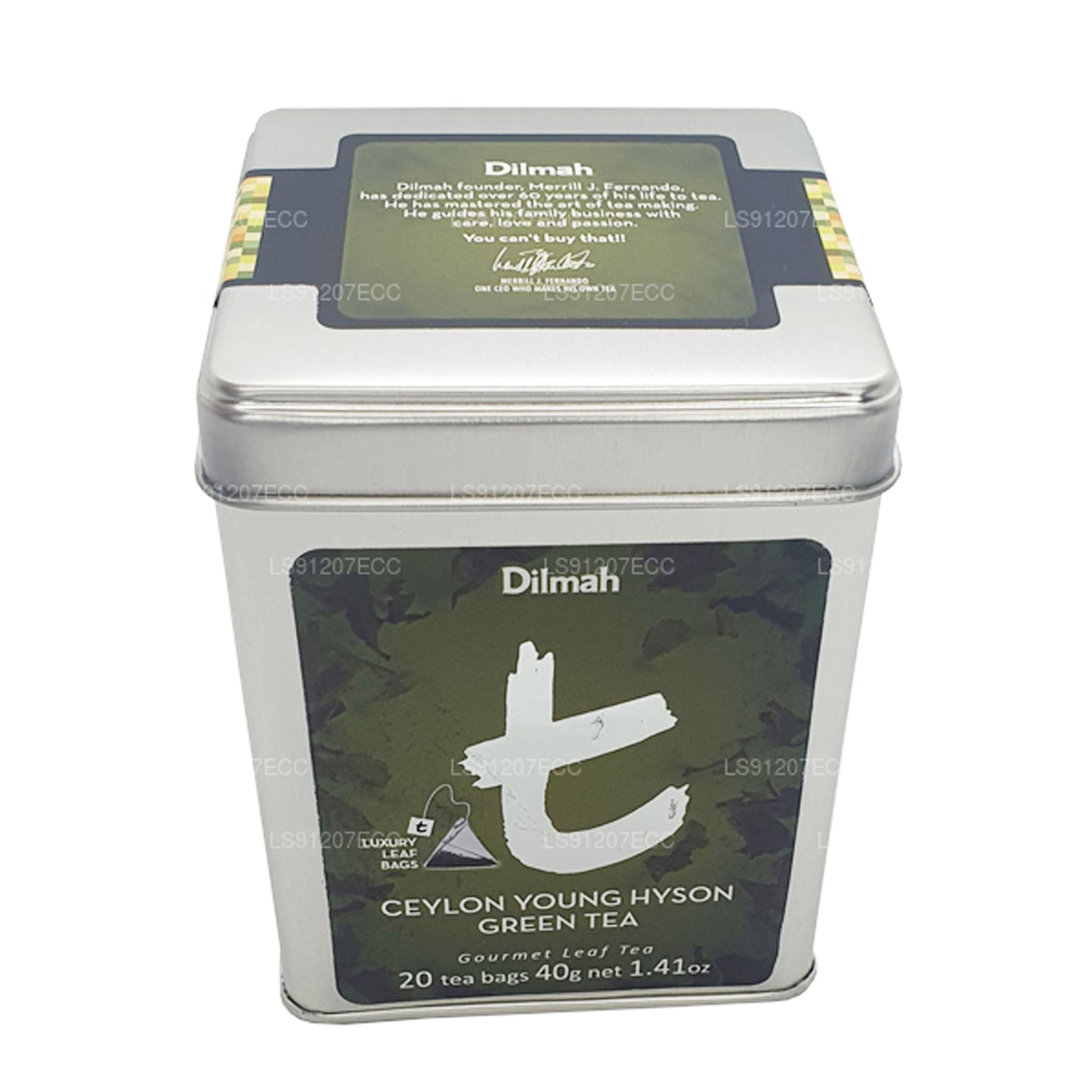 Dilmah T-serie Ceylon Young Hyson grøn te (40g) 20 teposer