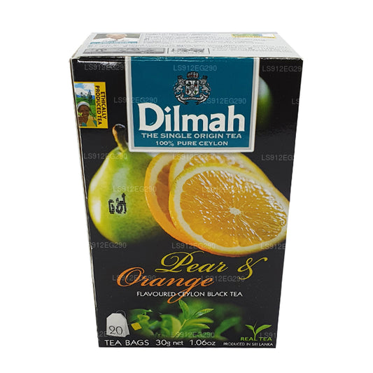 Dilmah pære og orange aromatiseret Ceylon sort te (30 g) 20 teposer