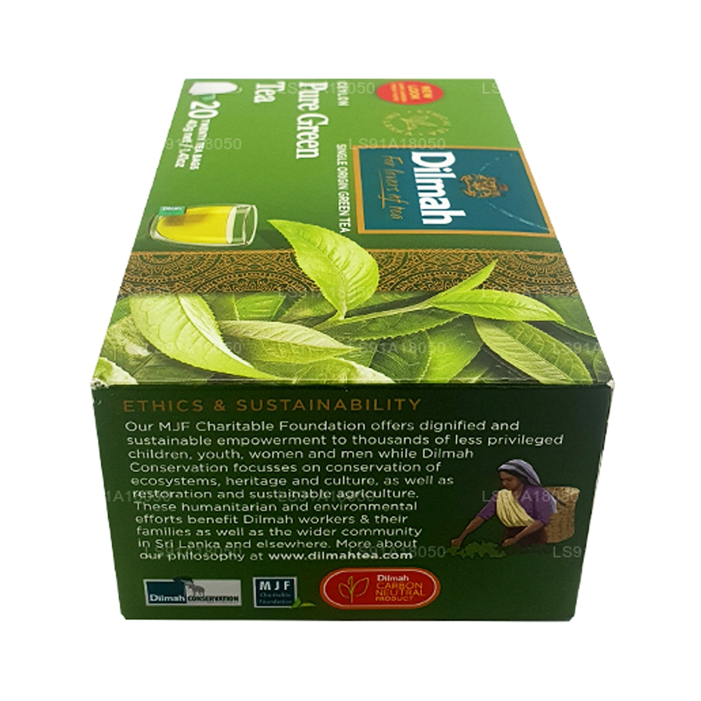 Dilmah Pure Ceylon grøn te (40 g) 20 teposer