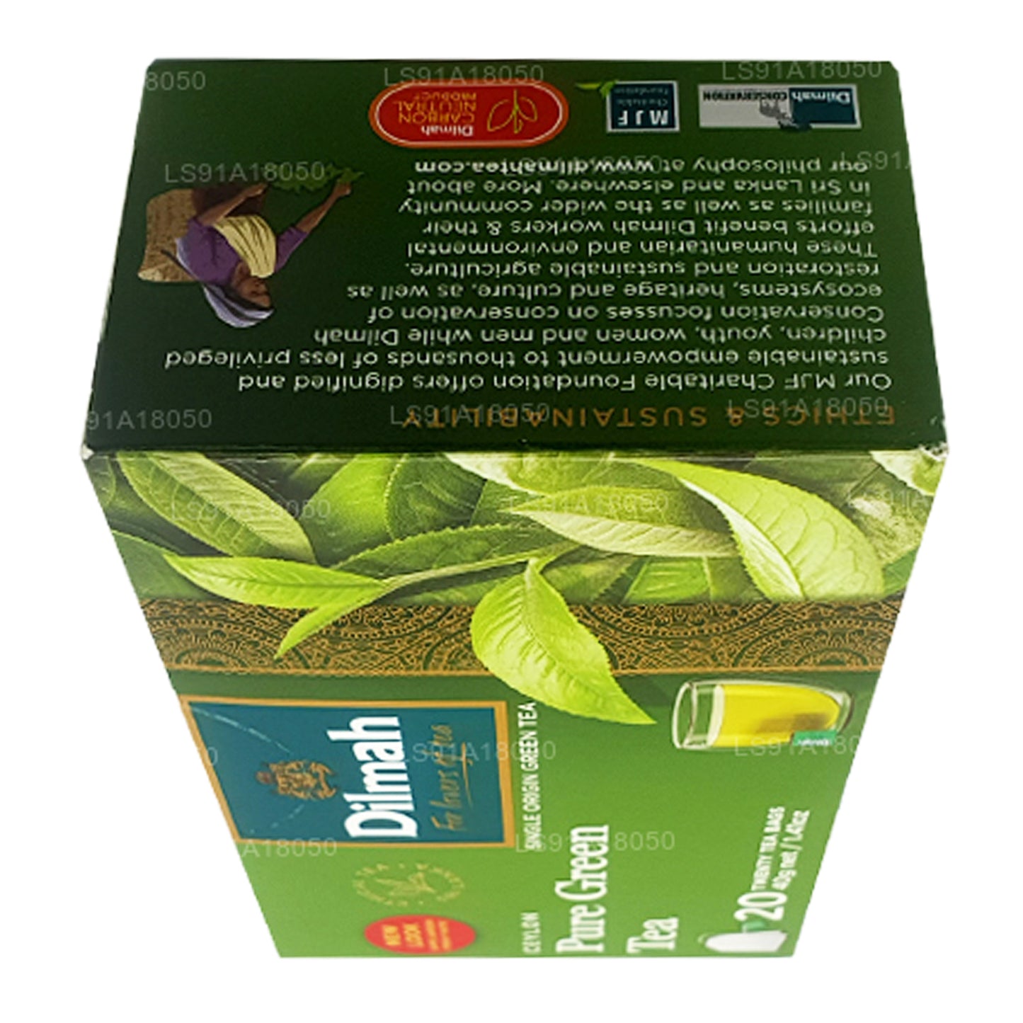 Dilmah Pure Ceylon grøn te (40 g) 20 teposer