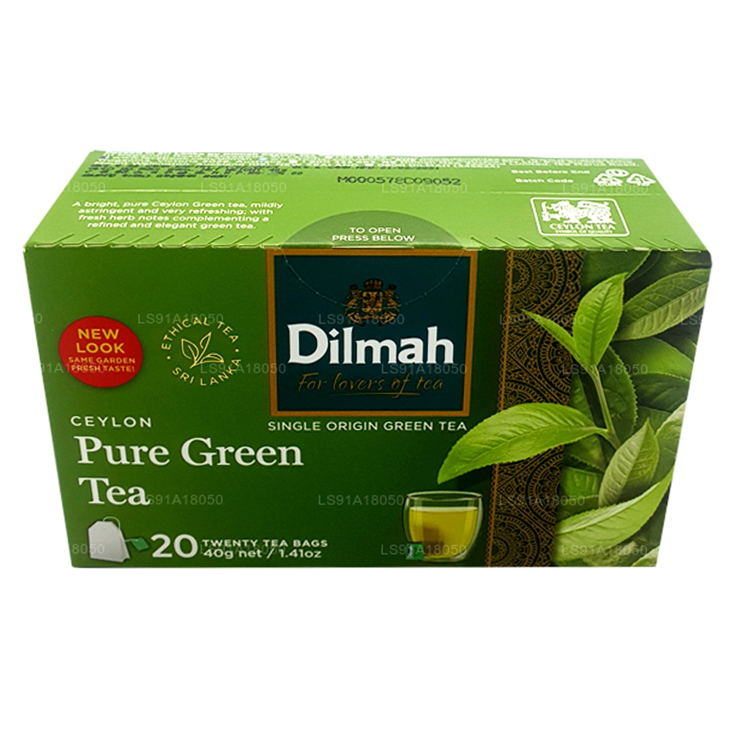 Dilmah Pure Ceylon grøn te (40 g) 20 teposer