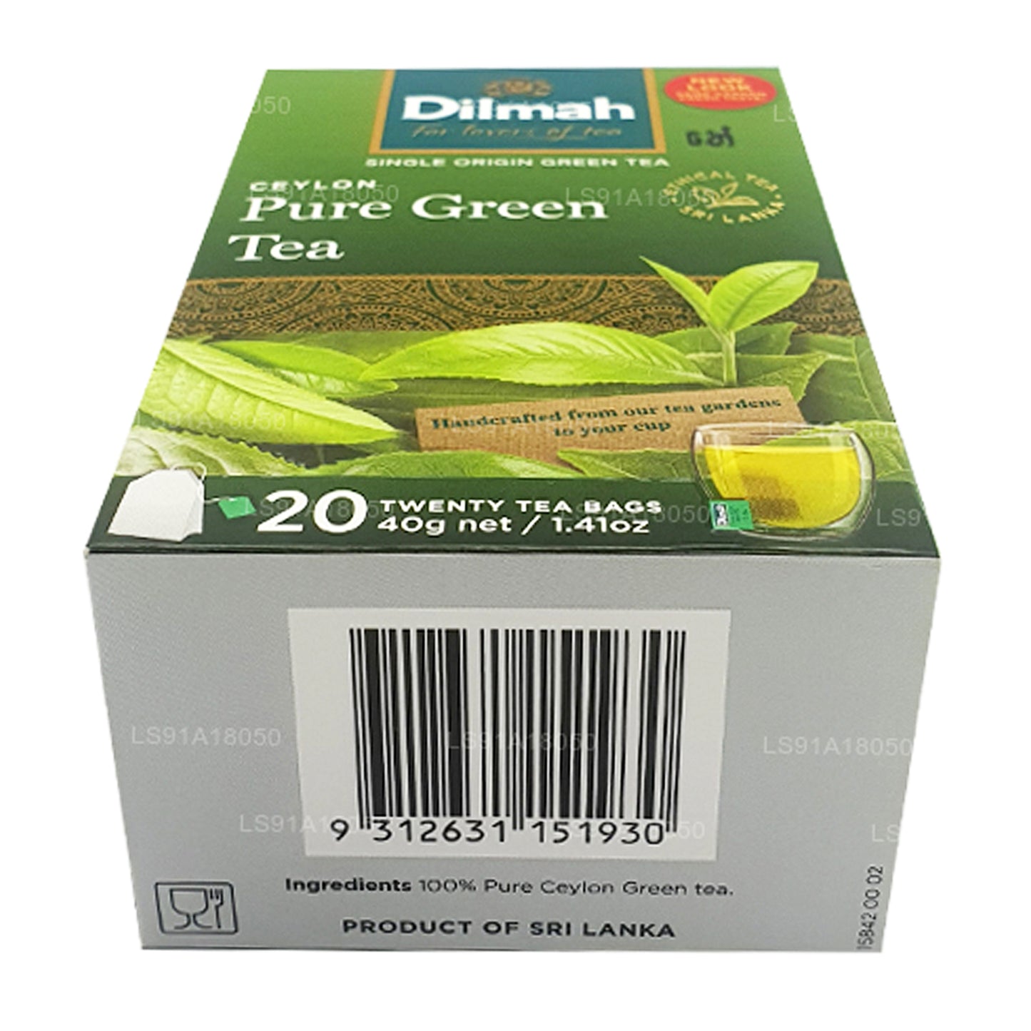 Dilmah Pure Ceylon grøn te (40 g) 20 teposer