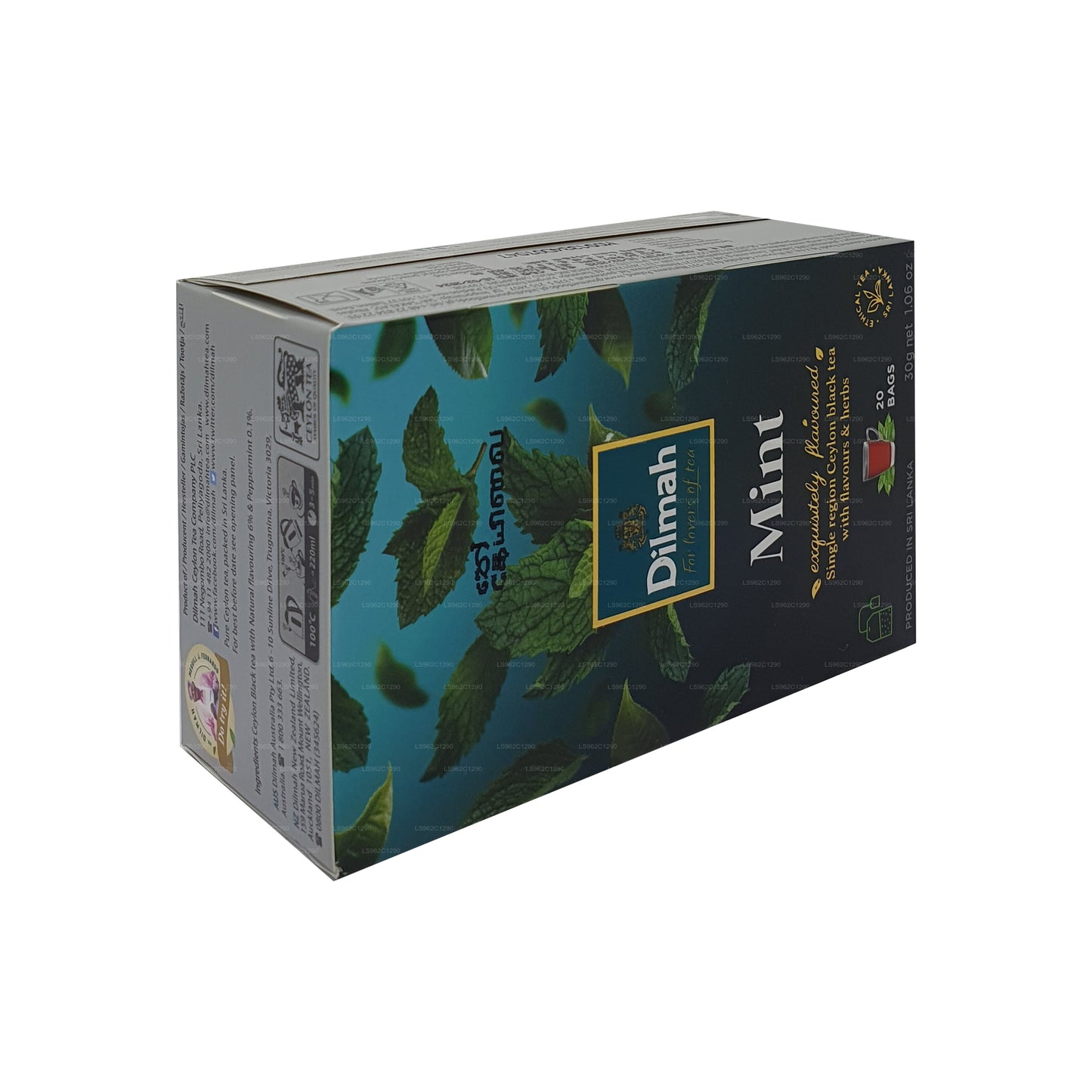 Dilmah mynte aromatiseret Ceylon sort te (30 g)