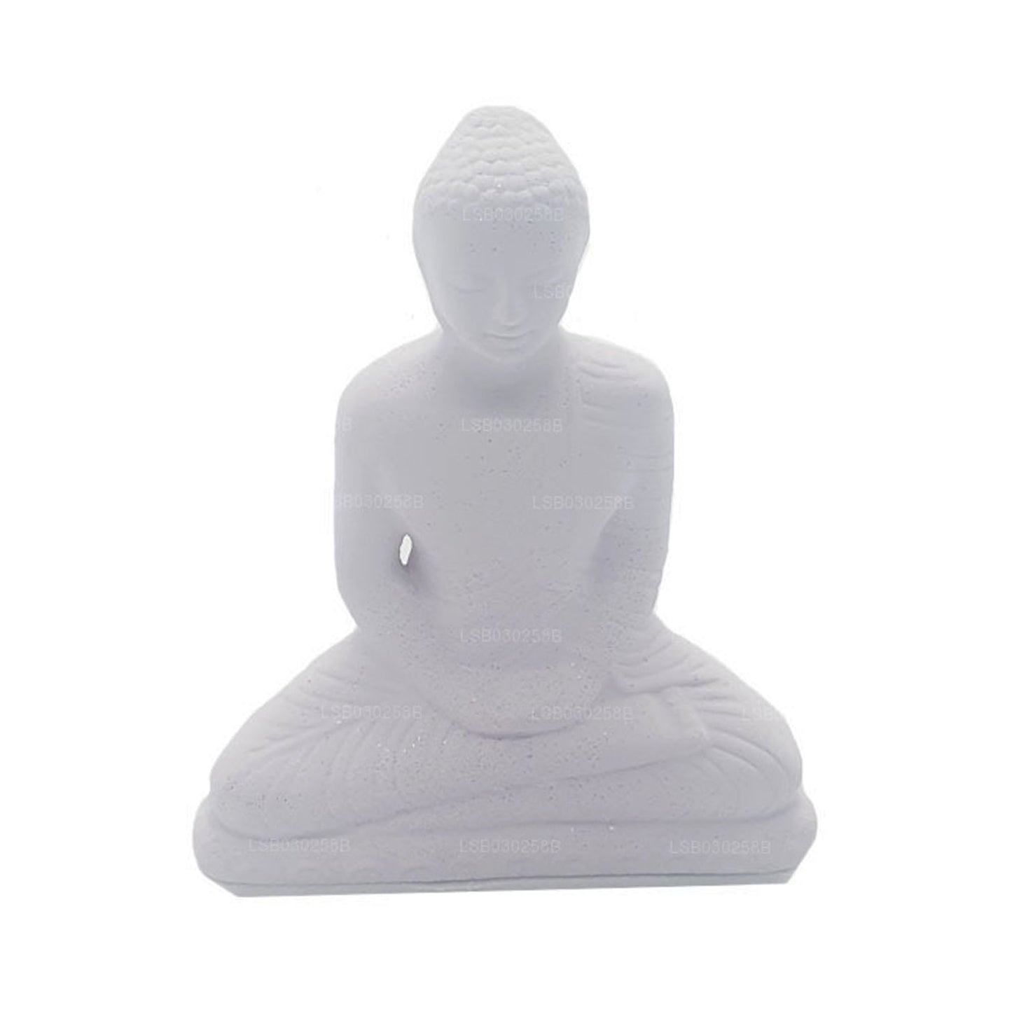 Buddha-statue (hvid farve) til bilinstrumentbræt (7 cm x 3 cm)