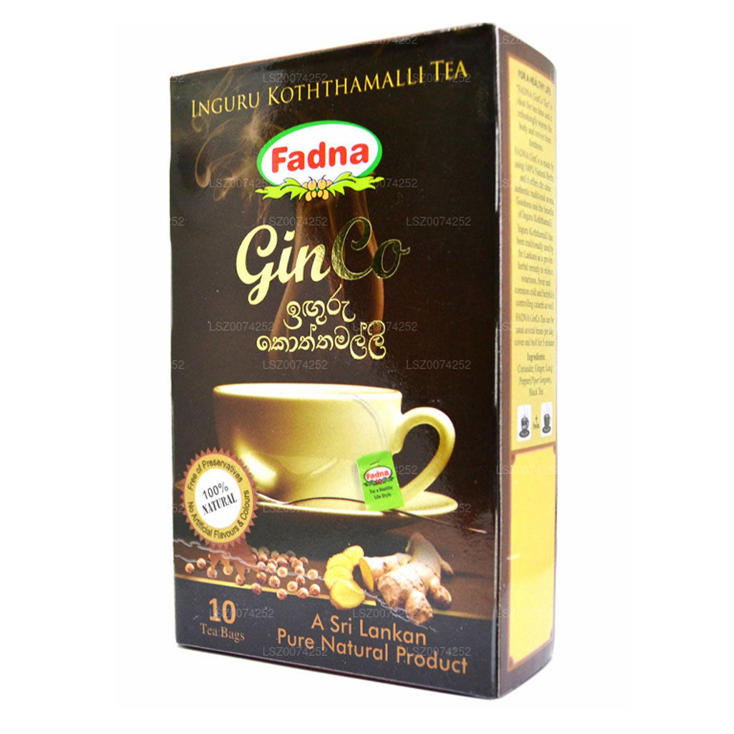 Fadna ingefær og koriander aromatiseret te (20g) 10 teposer