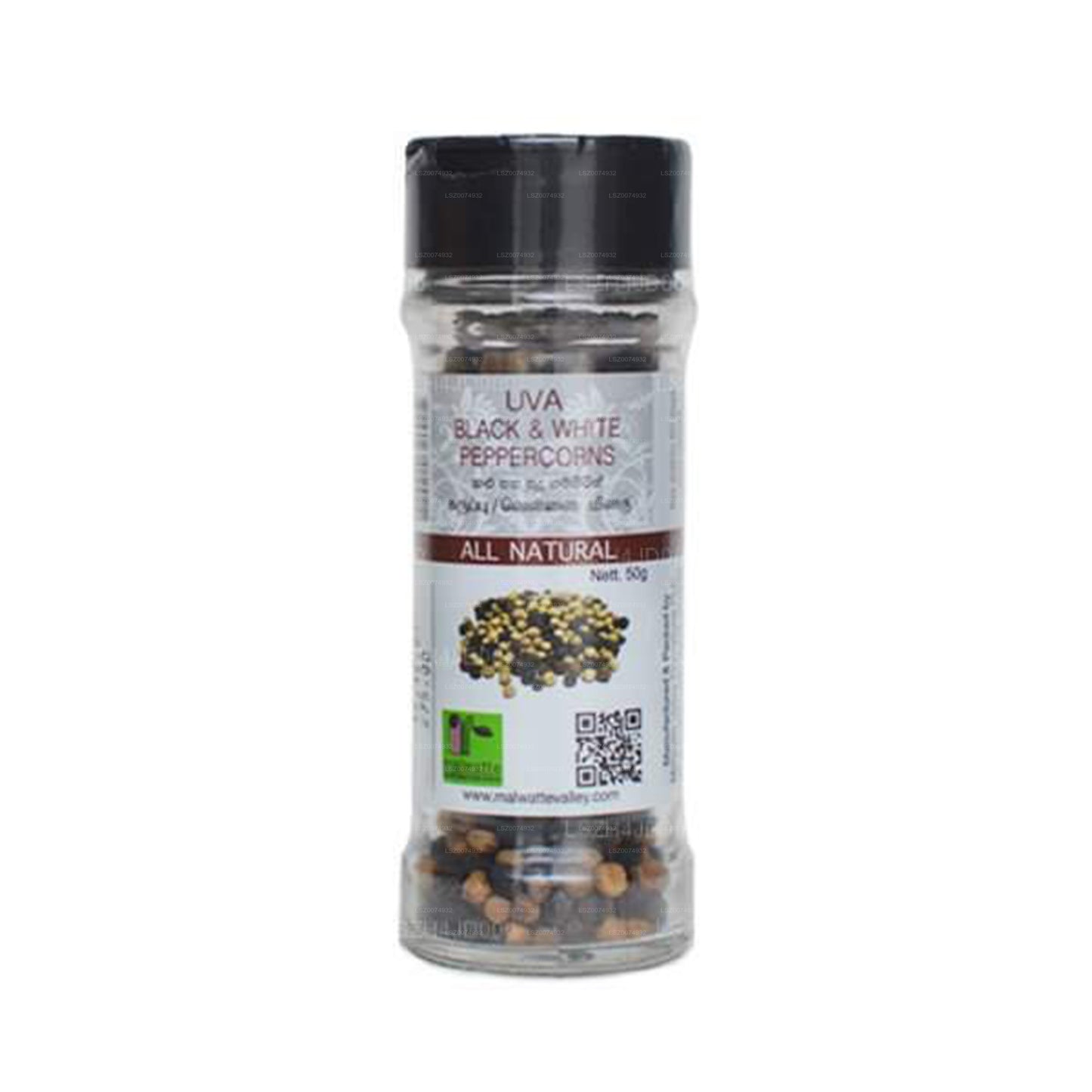 Malwatte Spices Black and White Peppercorns Bottle (50g)