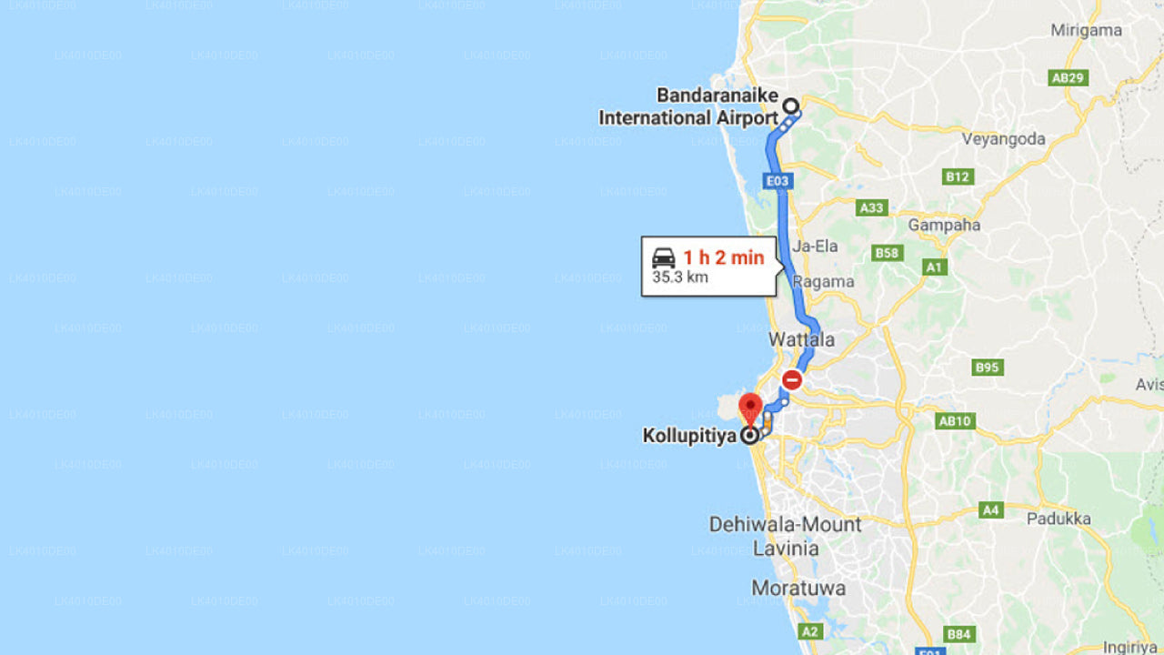 Colombo Airport (CMB) to Kollupitiya City Private Transfer