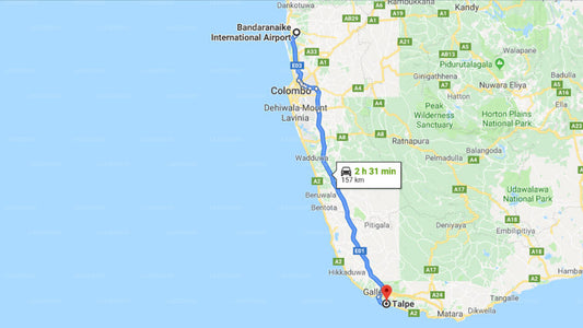 Transfer between Colombo (CMB) Airport and Why House Resort, Talpe