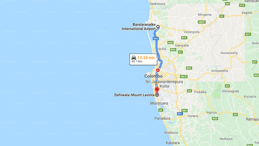 Transfer between Colombo Airport (CMB) and Island Hostels, Mount Lavinia