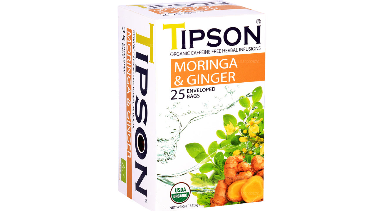 Tipson Tea Moringa & Ginger 25 Enveloped Tea Bags (37.5g)