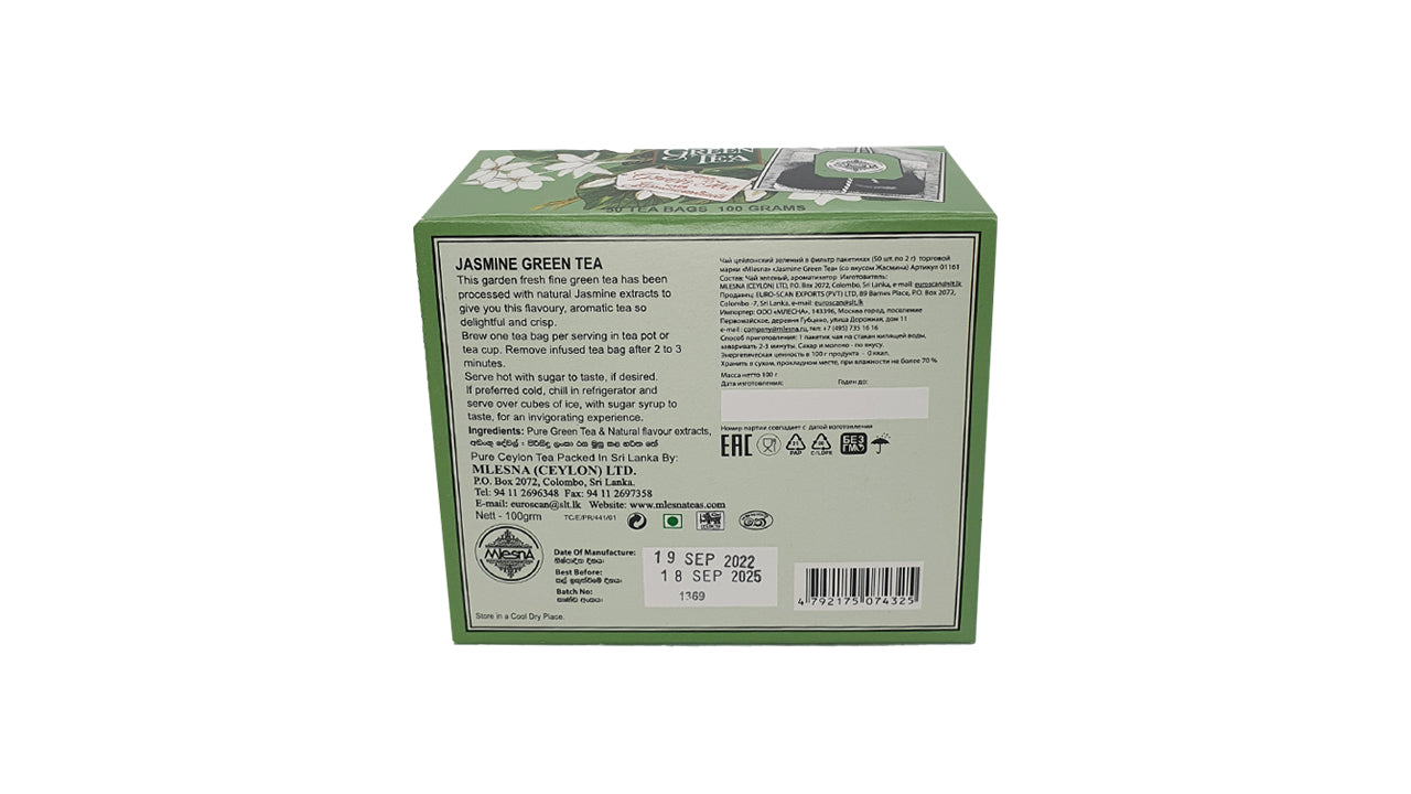 Mlesna Jasmine grøn te (100 g) 50 teposer