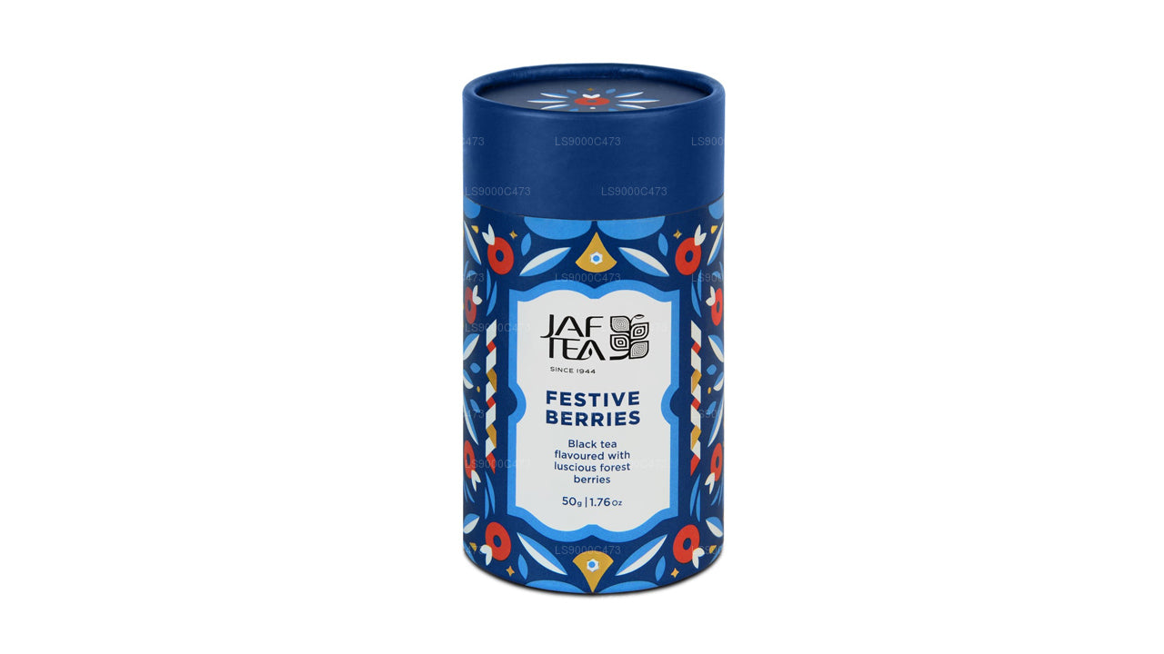 Jaf Tea Festlige bær - Sort te aromatiseret med lækre skovbær Caddy (50g)