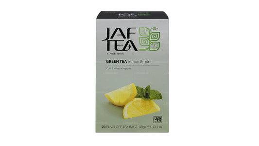 Jaf Tea Pure Green Collection Grøn Citron & Mint Folie Envelop Teposer (40g)