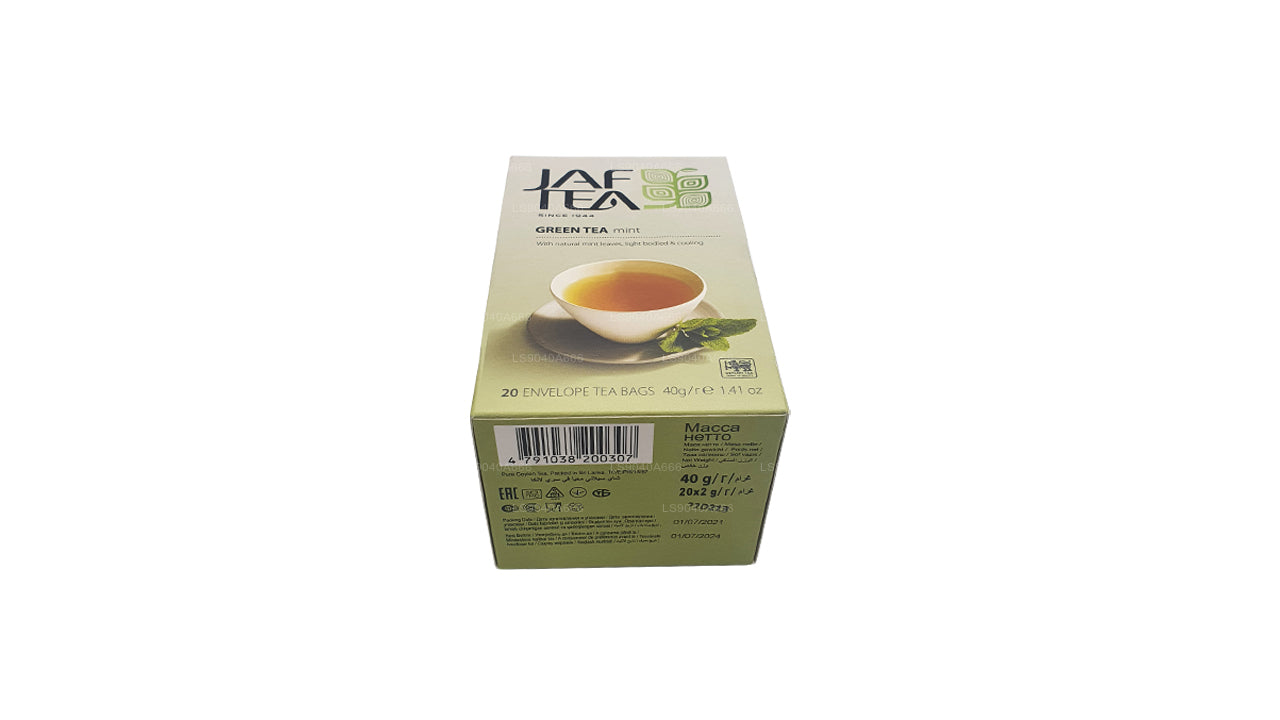 Jaf Tea Pure Green Collection Grøn te Mint Folie Envelop Teposer (40g)