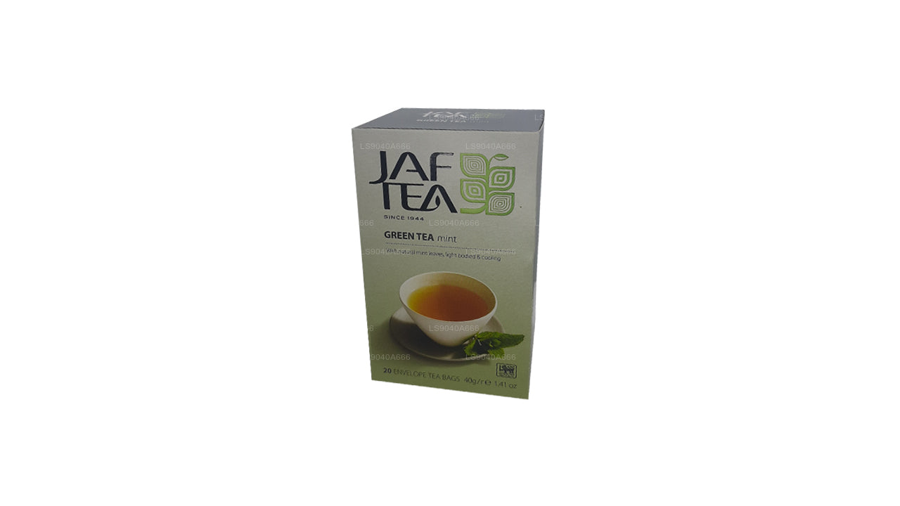 Jaf Tea Pure Green Collection Grøn te Mint Folie Envelop Teposer (40g)