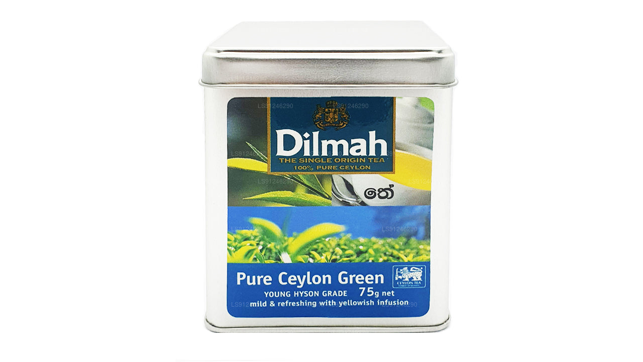 Dilmah Pure Ceylon grøn te (YOUNG HYSON GRADE) Løst bladte (75 g) Caddy